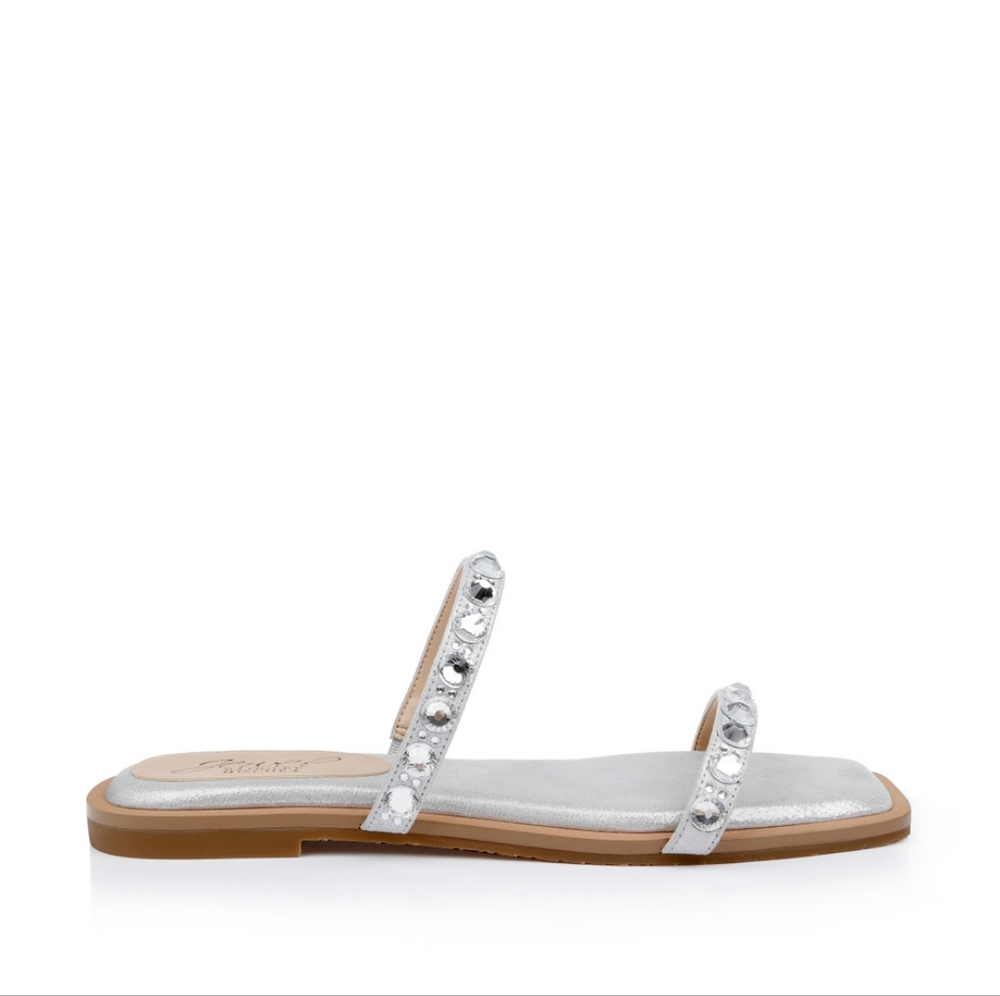Jewel Badgley Mischka Women's Honesty Sandal with Gemstone-Studded Straps Size 9 - Picture 2 of 11